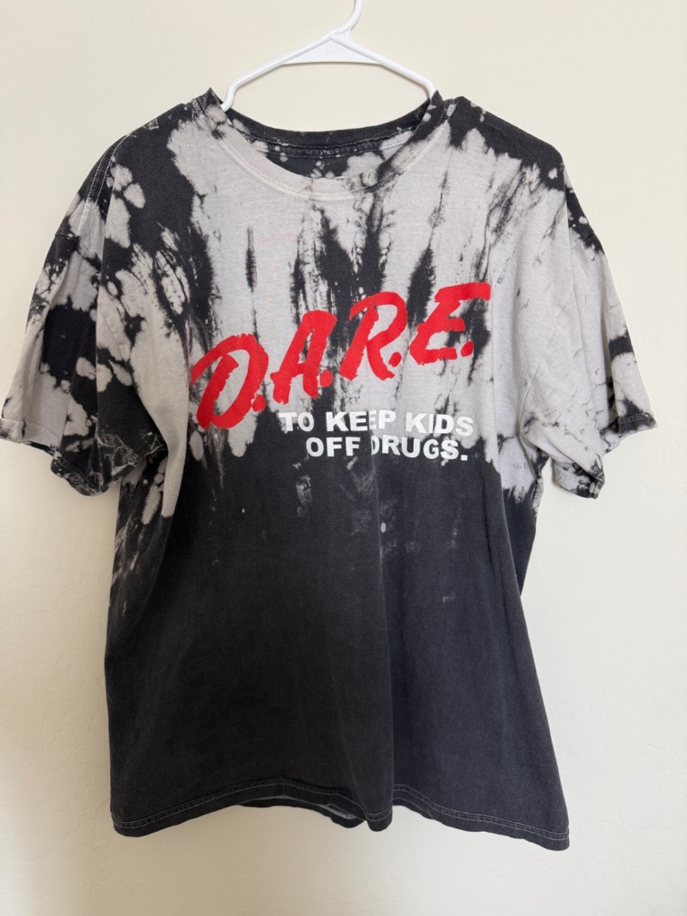 D.A.R.E. Black & White Tie-Dye Graphic Tee
